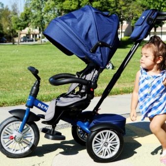 Триколісні велосипеди Bentley: огляд дитячих 3-колісних велосипедів-колясок Bentley BN2 та інших синіх і рожевих, зелених, червоних і чорних моделей