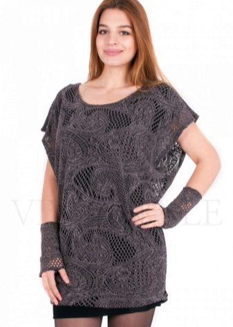 Трикотажні туніки (176 фото): фасони жіночих тунік з трикотажу, турецькі туніки, ошатні, домашні, з довгим рукавом