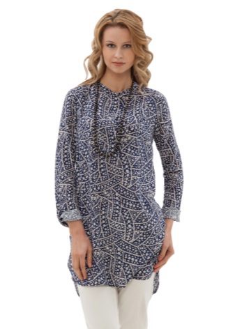 Трикотажні туніки (176 фото): фасони жіночих тунік з трикотажу, турецькі туніки, ошатні, домашні, з довгим рукавом