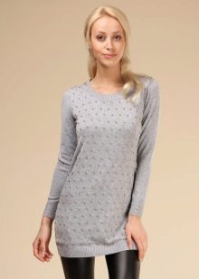 Трикотажні туніки (176 фото): фасони жіночих тунік з трикотажу, турецькі туніки, ошатні, домашні, з довгим рукавом