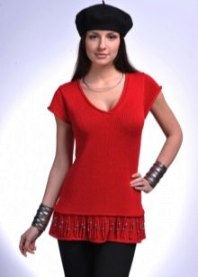 Трикотажні туніки (176 фото): фасони жіночих тунік з трикотажу, турецькі туніки, ошатні, домашні, з довгим рукавом