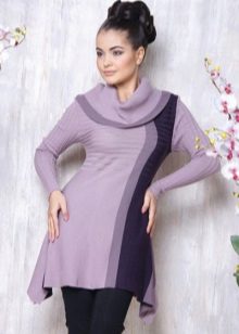 Трикотажні туніки (176 фото): фасони жіночих тунік з трикотажу, турецькі туніки, ошатні, домашні, з довгим рукавом