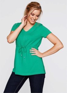 Трикотажні туніки (176 фото): фасони жіночих тунік з трикотажу, турецькі туніки, ошатні, домашні, з довгим рукавом