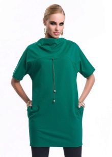 Трикотажні туніки (176 фото): фасони жіночих тунік з трикотажу, турецькі туніки, ошатні, домашні, з довгим рукавом