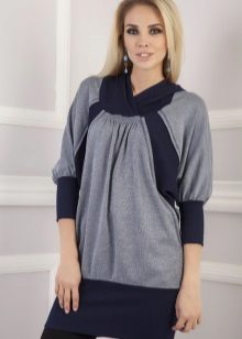 Трикотажні туніки (176 фото): фасони жіночих тунік з трикотажу, турецькі туніки, ошатні, домашні, з довгим рукавом