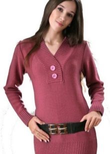 Трикотажні туніки (176 фото): фасони жіночих тунік з трикотажу, турецькі туніки, ошатні, домашні, з довгим рукавом