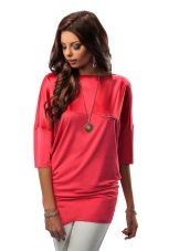 Трикотажні туніки (176 фото): фасони жіночих тунік з трикотажу, турецькі туніки, ошатні, домашні, з довгим рукавом