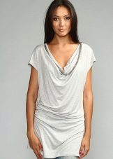 Трикотажні туніки (176 фото): фасони жіночих тунік з трикотажу, турецькі туніки, ошатні, домашні, з довгим рукавом