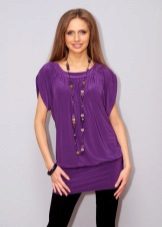 Трикотажні туніки (176 фото): фасони жіночих тунік з трикотажу, турецькі туніки, ошатні, домашні, з довгим рукавом