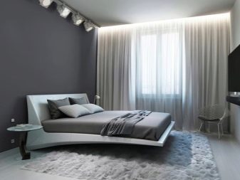 Тюль в спальню (79 фото): дизайн тюлевих штор. Як красиво повісити комплект повітряних штор? Шифонові вироби і тюль з капрону, легка щільна вуаль і інші види