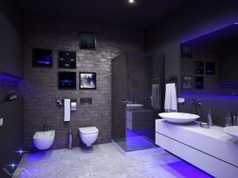 Ванна в стилі хай-тек (62 фото): дизайн маленької кімнати в однокімнатній квартирі, вибір меблів і сантехніки