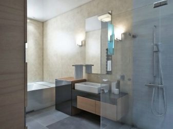 Ванна в стилі хай-тек (62 фото): дизайн маленької кімнати в однокімнатній квартирі, вибір меблів і сантехніки