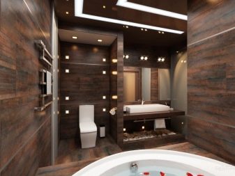 Ванна в стилі хай-тек (62 фото): дизайн маленької кімнати в однокімнатній квартирі, вибір меблів і сантехніки
