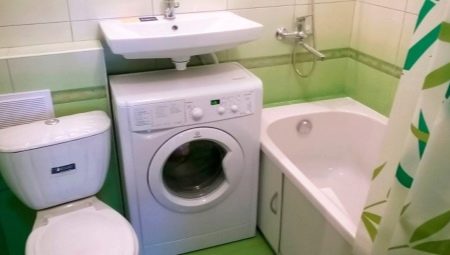 Варіанти дизайну ванної з пральною машиною в «хрущовці» (68 фото): оформлення кімнати з унітазом і без. Варіанти інтер’єру маленької ванної