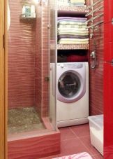 Варіанти дизайну ванної з пральною машиною в «хрущовці» (68 фото): оформлення кімнати з унітазом і без. Варіанти інтер’єру маленької ванної