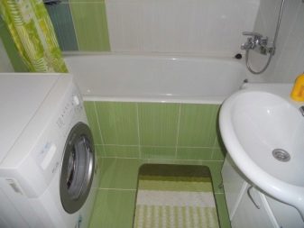 Варіанти дизайну ванної з пральною машиною в «хрущовці» (68 фото): оформлення кімнати з унітазом і без. Варіанти інтер’єру маленької ванної