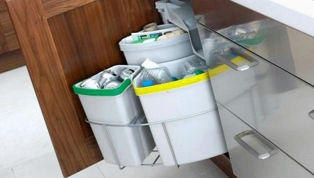 Вбудовані сміттєві відра (20 фото): вибір вбудованого відра для кухні під мийку, відра для сміття Brabantia, Bellanda та інші моделі в стільницю