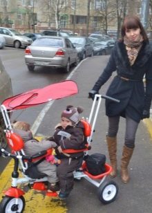 Велосипед для двійні: дитячий двомісний триколісний велосипед з ручкою для двійнят, моделі з двома кріслами для дітей різного віку