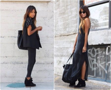 Високі жіночі кросівки (49 фото): з чим носити, білі моделі, на липучках і високій підошві