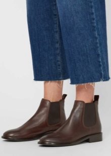 З чим носити жіночі черевики челсі? 78 фото Поєднання челсі без каблука з спідницею і сукнею, брюками і джинсами