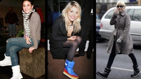 З чим носити жіночі дутики (54 фото): з пальто або курткою, зимові білі і чорні моделі з шубою і сукнею, з пуховиком і спідницею