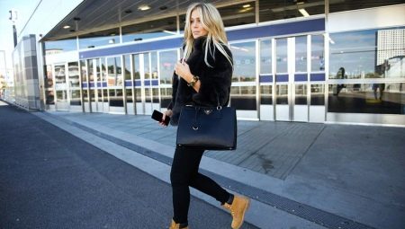 З чим носити жіночі тімберленди? 66 фото Образи з сукнею і спідницею, з пальто і джинсами, з рожевими і чорними черевиками на осінь