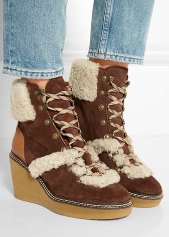 Замшеві ботильйони на танкетці (53 фото): з чим носити зимові моделі з замши