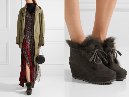 Замшеві ботильйони на танкетці (53 фото): з чим носити зимові моделі з замши
