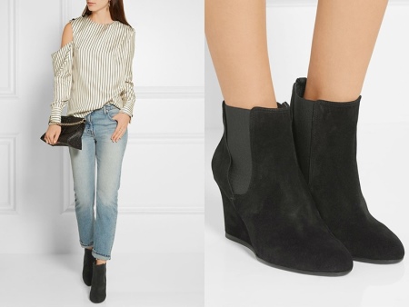 Замшеві ботильйони на танкетці (53 фото): з чим носити зимові моделі з замши