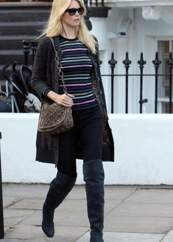 Замшеві чоботи без каблука (52 фото): з чим носити високі сірі і чорні довгі і короткі жіночі моделі із замші