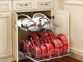 Зберігання сковорідок: вибір підставки. Опис органайзерів і тримачів для зберігання сковорідок на кухні
