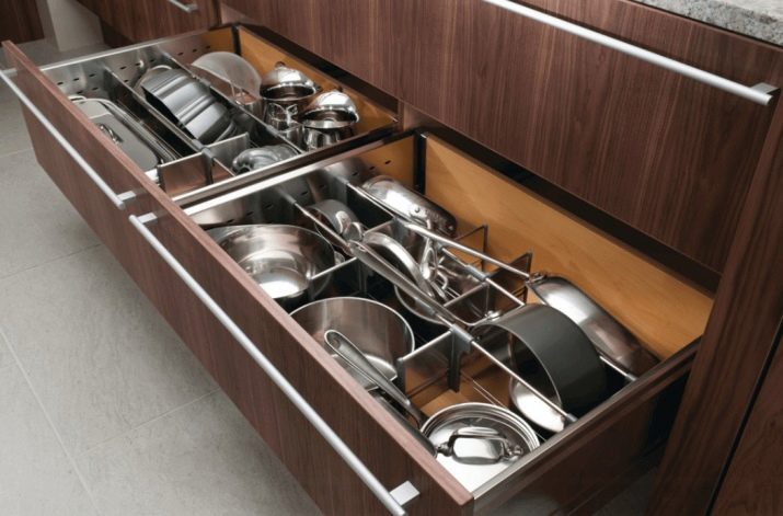 Зберігання сковорідок: вибір підставки. Опис органайзерів і тримачів для зберігання сковорідок на кухні