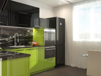 Зелена кухня (111 фото): кухонний гарнітур зеленого кольору в дизайні інтер’єру, вибір зелених шпалер, сіро-зелена і темно-зелена, чорно-зелена і зелено-коричнева кухні