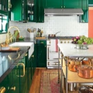Зелена кухня (111 фото): кухонний гарнітур зеленого кольору в дизайні інтер’єру, вибір зелених шпалер, сіро-зелена і темно-зелена, чорно-зелена і зелено-коричнева кухні