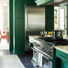 Зелена кухня (111 фото): кухонний гарнітур зеленого кольору в дизайні інтер’єру, вибір зелених шпалер, сіро-зелена і темно-зелена, чорно-зелена і зелено-коричнева кухні