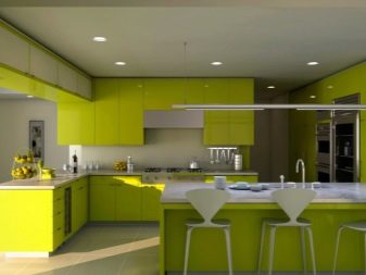 Зелена кухня (111 фото): кухонний гарнітур зеленого кольору в дизайні інтер’єру, вибір зелених шпалер, сіро-зелена і темно-зелена, чорно-зелена і зелено-коричнева кухні