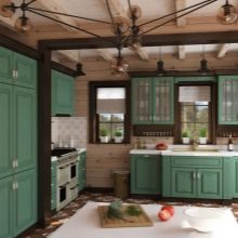 Зелена кухня (111 фото): кухонний гарнітур зеленого кольору в дизайні інтер’єру, вибір зелених шпалер, сіро-зелена і темно-зелена, чорно-зелена і зелено-коричнева кухні