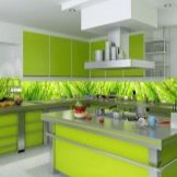 Зелена кухня (111 фото): кухонний гарнітур зеленого кольору в дизайні інтер’єру, вибір зелених шпалер, сіро-зелена і темно-зелена, чорно-зелена і зелено-коричнева кухні