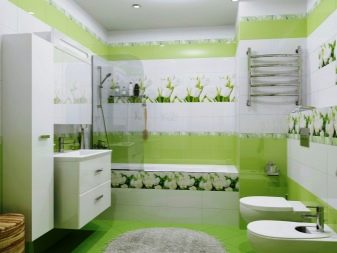 Зелена плитка для ванної (41 фото): керамічна і інша плитка темно – та світло-зеленого кольору у ванній кімнаті. Дизайн плитки на підлогу і стіни в зелених тонах