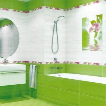 Зелена плитка для ванної (41 фото): керамічна і інша плитка темно – та світло-зеленого кольору у ванній кімнаті. Дизайн плитки на підлогу і стіни в зелених тонах