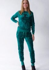 жіночі Велюрові спортивні костюми (95 фото): костюми великих розмірів з велюру, брендові та зі стразами, в чорному кольорі