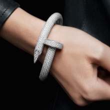 Жіночий браслет з білого золота (78 фото): моделі з жовтим металом з топазами і сапфірами, тонкі і товсті на руку, від Тіффані