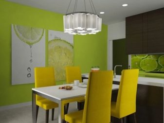 Жовті стіни на кухні (34 фото): шпалери жовтого і лимонного кольору в інтер’єрі. Варіанти дизайну і поєднань
