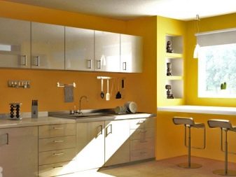 Жовті стіни на кухні (34 фото): шпалери жовтого і лимонного кольору в інтер’єрі. Варіанти дизайну і поєднань