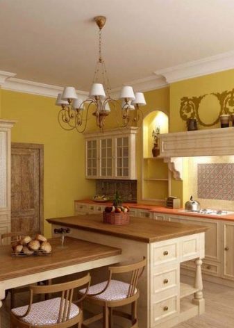 Жовті стіни на кухні (34 фото): шпалери жовтого і лимонного кольору в інтер’єрі. Варіанти дизайну і поєднань