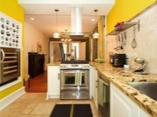 Жовті стіни на кухні (34 фото): шпалери жовтого і лимонного кольору в інтер’єрі. Варіанти дизайну і поєднань