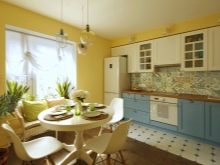 Жовті стіни на кухні (34 фото): шпалери жовтого і лимонного кольору в інтер’єрі. Варіанти дизайну і поєднань