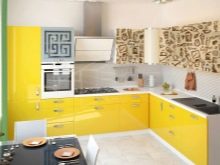 Жовта кухня (88 фото): кухонні гарнітури чорно, біло-зелено – та синьо-жовтого, лимонного і інших кольорів в інтер’єрі, приклади дизайну