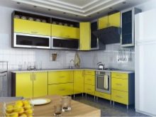 Жовта кухня (88 фото): кухонні гарнітури чорно, біло-зелено – та синьо-жовтого, лимонного і інших кольорів в інтер’єрі, приклади дизайну