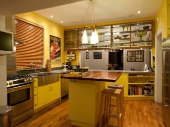 Жовта кухня (88 фото): кухонні гарнітури чорно, біло-зелено – та синьо-жовтого, лимонного і інших кольорів в інтер’єрі, приклади дизайну